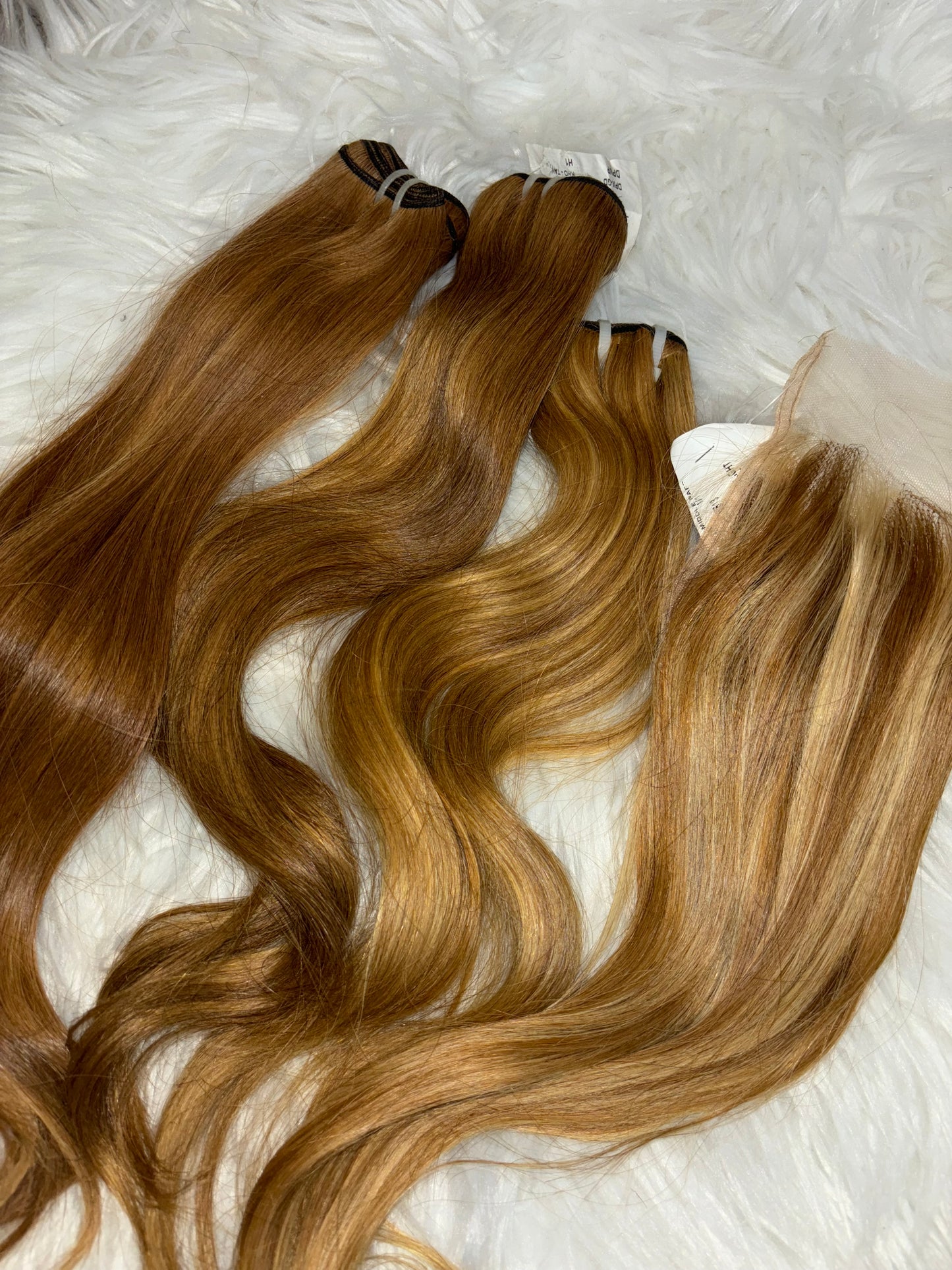 Honey Blonde Bundles + Free Closure